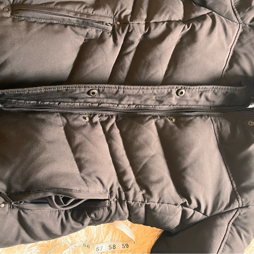 Calvin Klein Women's XS Black Puffer Coat Short Zipper Snap Closure Faux Fur - Picture 9 of 14